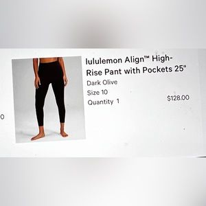 Lululemon Align High Rise NWOT. Size 10
